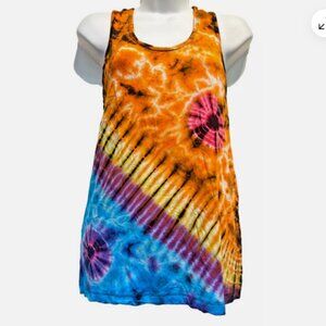 Nwt SACRED THREADS mudmee tie dyed knit viscose spandex tank TOP M